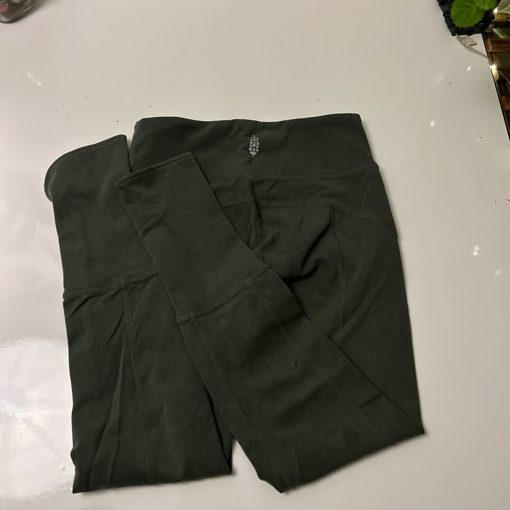 Free People Dark Green Leggings